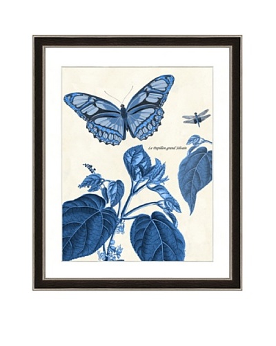 Blue-Toned Garden Scene Framed Giclée Print