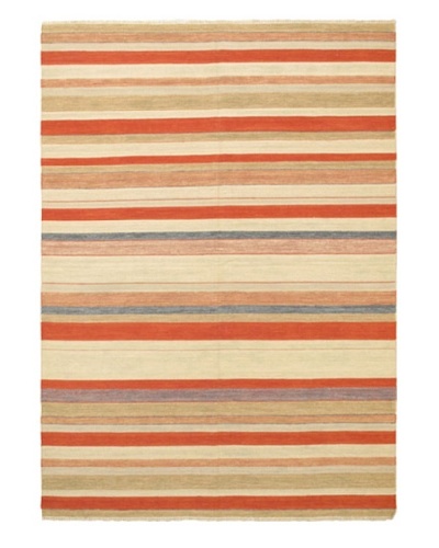 Hand-Woven Kaleidoscope Kilim Rug, Dark Copper/Khaki, 8′ 2″ x 11′ 6″