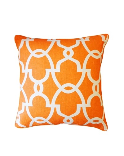 Dean Throw Pillow, Orange/Cream