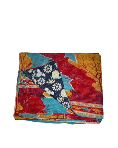 Vintage Lavanya Kantha Throw, Multi, 60″ x 90″