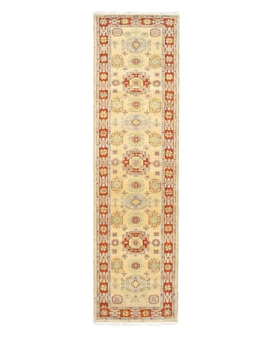 Hand-Knotted Royal Kazak Wool Rug, Dark Orange/Khaki, 2' 9 x 10' Runner