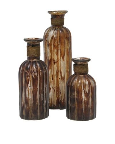 Set of 3 Palencia Bottles, BrownAs You See