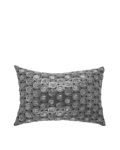 Self Sequin Pillow, Silver, 14 x 21