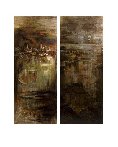 Set of 2 CKI Monet City at Midnight Paintings