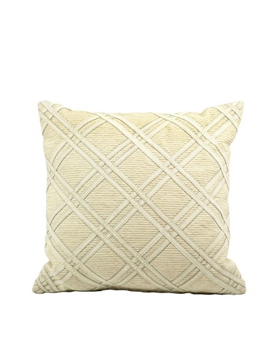 Joseph Abboud Diamond Caning Pillow, Ivory, 20 x 20