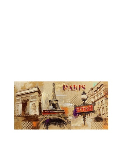 Paris Metro Hand-Painted Canvas