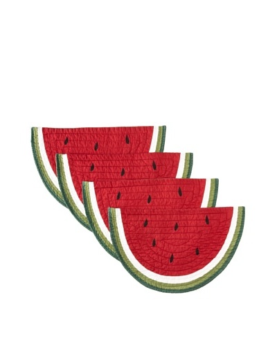 Set of 4 Summertime Placemats, Red/Green