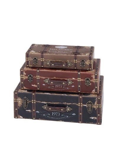 Set of 3 Wooden Trunks