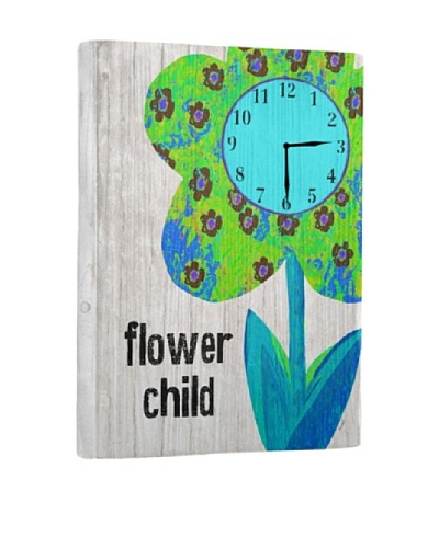 Flower Child Reclaimed Wood Clock