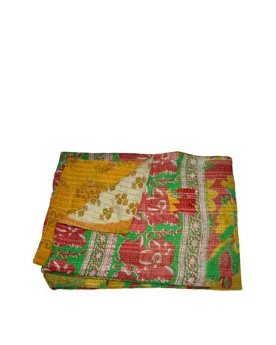 Large Vintage Kantha Throw Gowri, Multi, 60 x 90