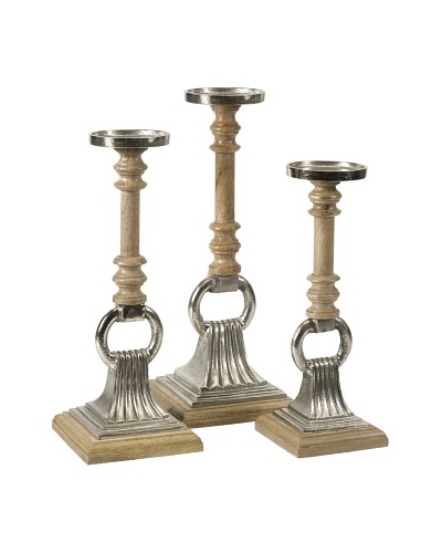 Zoie Aluminum & Wood Candleholders