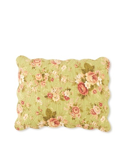 Erin’s Rose Pillow Sham, Green, Standard