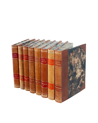 Set of 8 Designer Leather Books, Multi