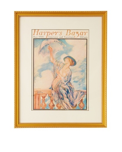 Original harper's Bazaar cover dated 1914. by Drian. 16X20 framed