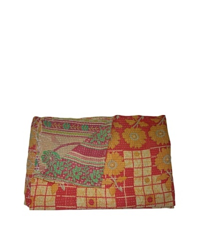 Vintage Navneet Kantha Throw, Multi, 60 x 90