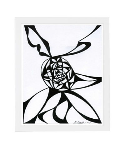 Manuel Roman Black Vortex Framed Art, Black/White