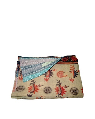 Vintage Navneet Kantha Throw, Multi, 60 x 90