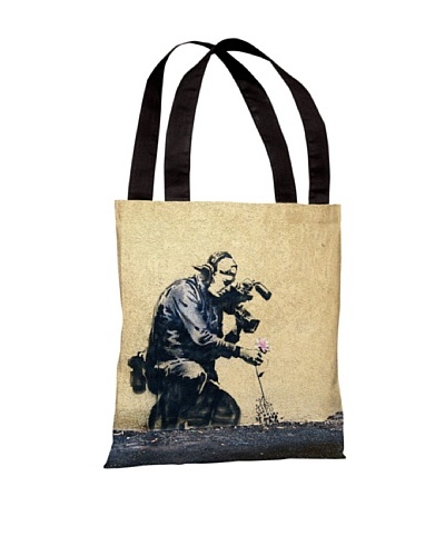 Banksy Flower Tote Bag