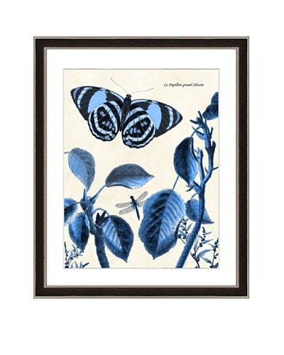 Blue-Toned Garden Scene Framed Giclée Print