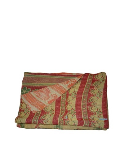 Vintage Navneet Kantha Throw, Multi, 60 x 90