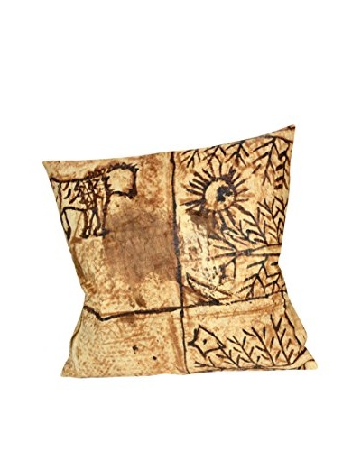 Hand Painted Pillow, Brown/Tan