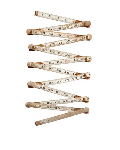 Vintage Wooden Foldable Rulers, White