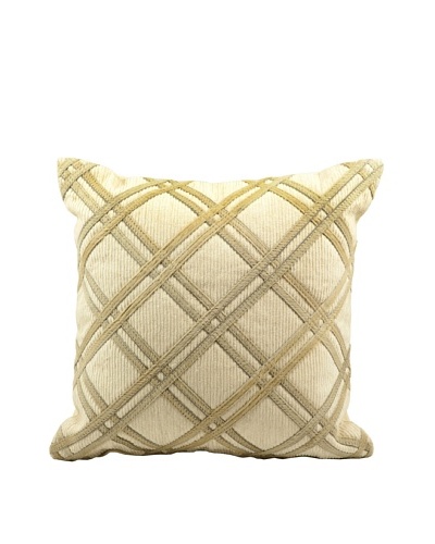 Joseph Abboud Diamond Caning Pillow, Beige,20 x 20