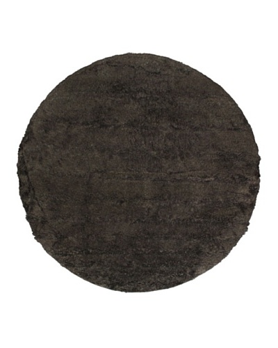 Hand-Knotted Casablanca Retro Shag Rug, Black Yellow, 8' 2 Round