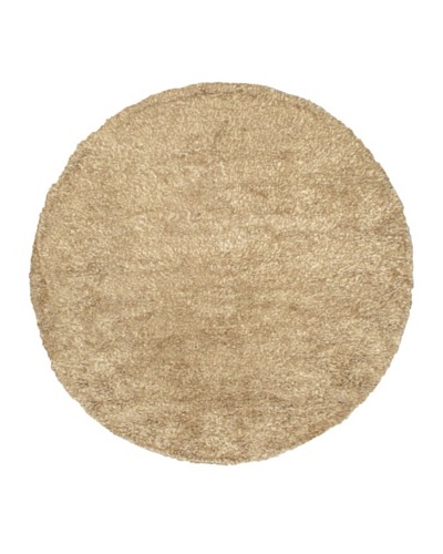 Hand-Knotted Casablanca Retro Shag Rug, Beige, 6' 7 Round