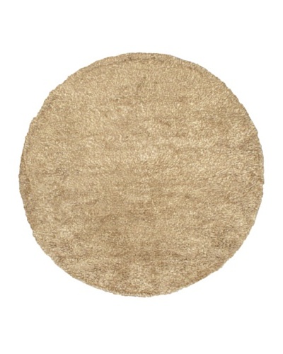 Hand-Knotted Casablanca Retro Shag Rug, Beige, 6' 7 Round