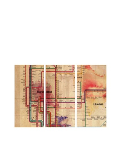 Oliver Gal Manhattan Subway Track Triptych Canvas Art