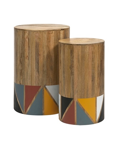 Set of 2 Grewal Mango Wood Tables