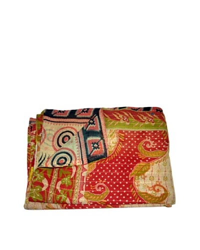 Vintage Preeti Kantha Throw, Multi, 60 x 90