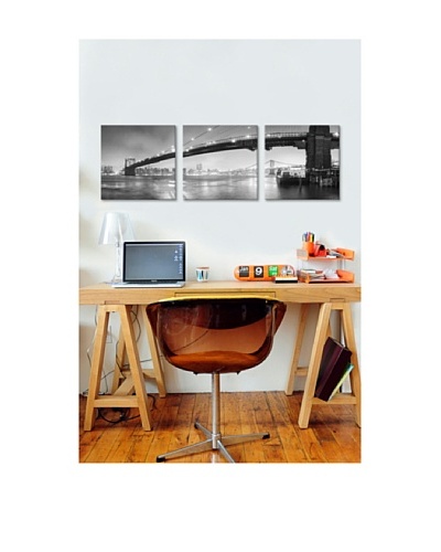 Moises Levy's Brooklyn Bridge Pano 1 Giclée Canvas Print Triptych