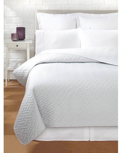 Sateen Quilted Coverlet, Light Grey, Queen