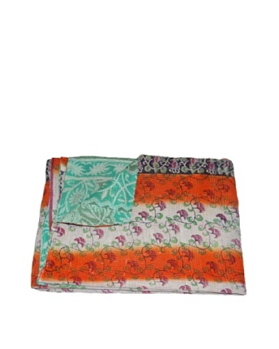 Large Vintage Preeti Kantha Throw, Multi, 60 x 90