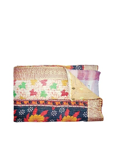 Vintage Kantha Throw, Multi, 60 x 75