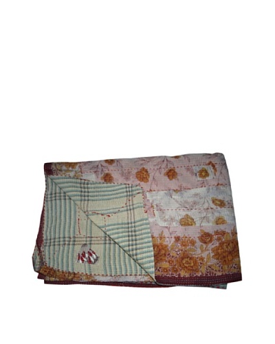 Vintage Lalima Kantha Throw, Multi, 60 x 90