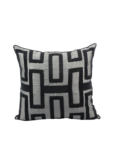 Joseph Abboud Interlock Pillow, Grey/Black, 16 x 16