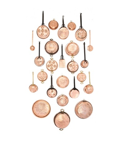 25-Piece Old Copper Kitchen Wall Assortment