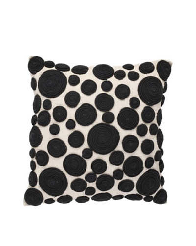 Snail Pillow, Black/Natural, 18″ x 18″