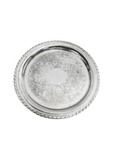 Vintage Ornate Round Serving Tray, c.1940s