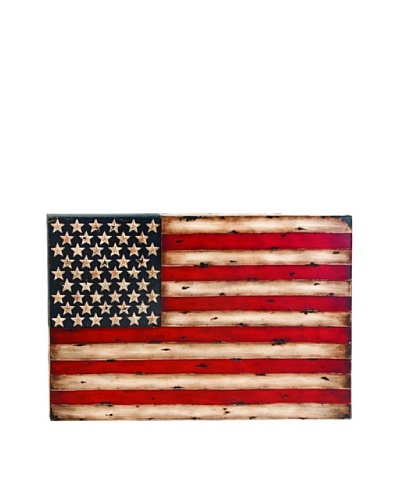 Wall-Mount Rustic Metal American Flag Replica