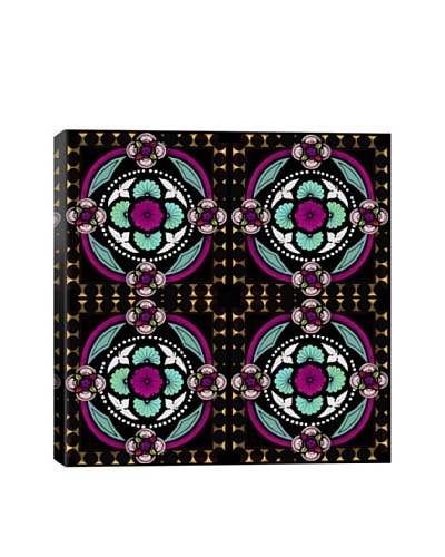 Neon Bouquet Stained Glass Quadric Giclée On Canvas