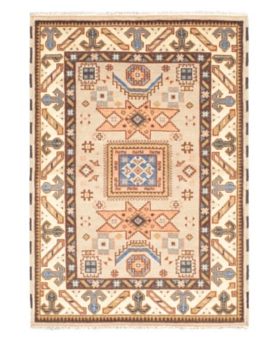 Hand-Knotted Royal Kazak Rug, Cream/Dark Cream, 4' 8 x 6' 8