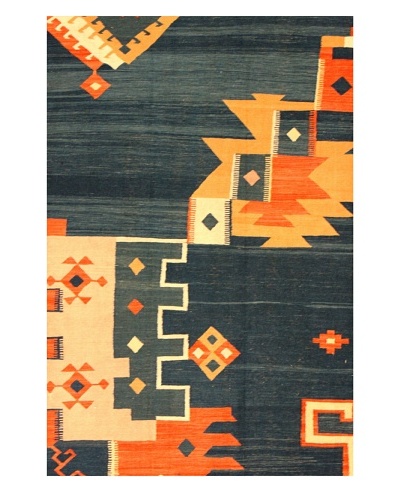 Kilim Rug, Blue/Tan/Red