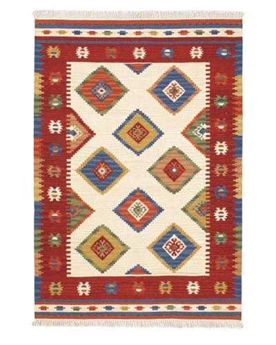 Keisari Traditional Kilim, Red, 4' x 5' 11