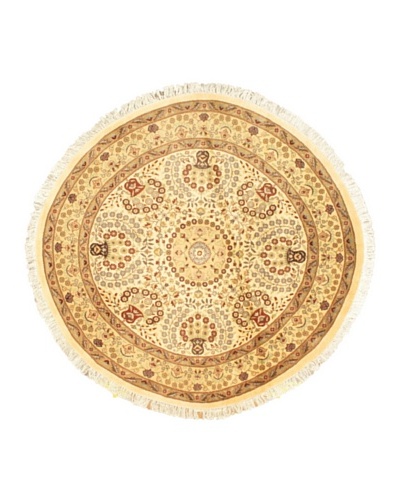 Hand-Knotted Bokhara Oriental Rug, Beige, 6' 3 Round