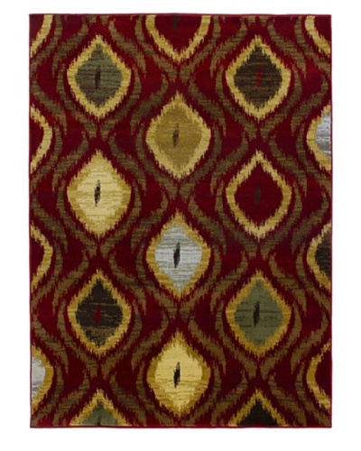 Ikat Modern Rug, Red, 5' 5 x 7' 8