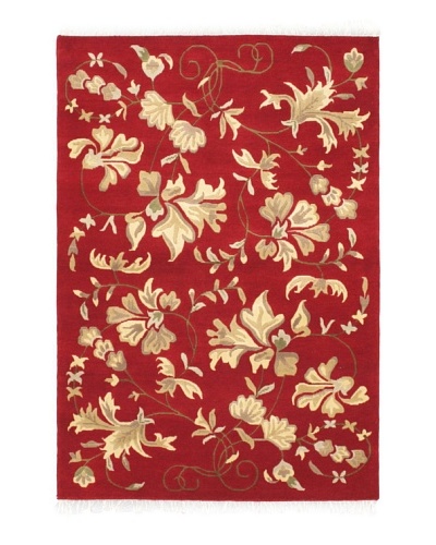 Hand-Knotted Aurora Rug, Dark Red, 4' 2 x 6'